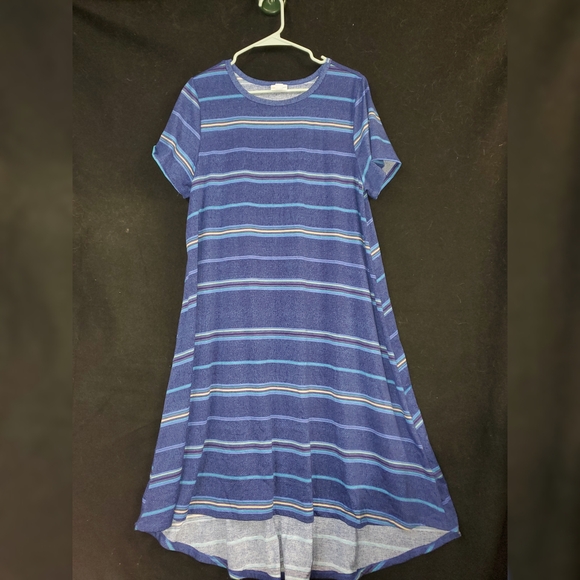 LuLaRoe Dresses & Skirts - LLR Carly Blue Striped Dress